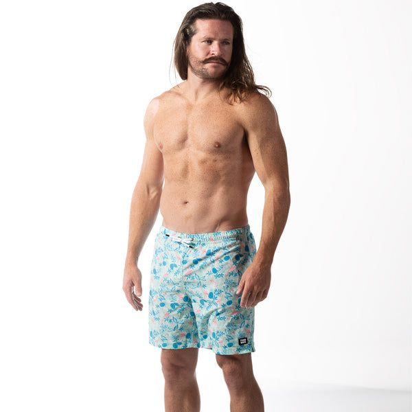 Compression Lined 7" Swim Trunks - Miami Palms