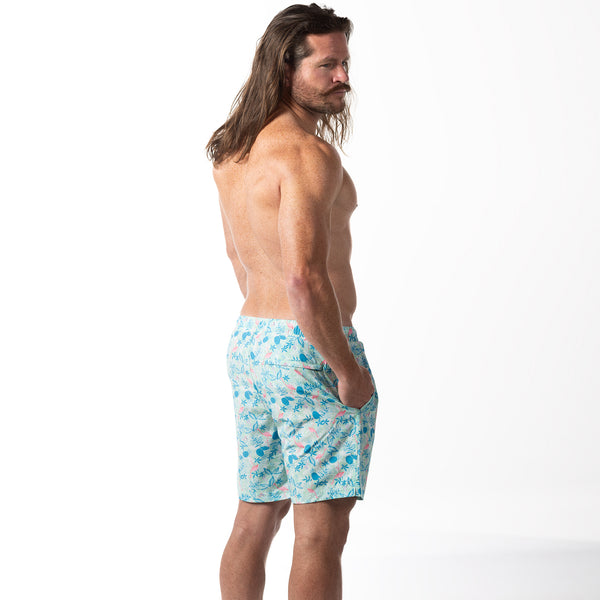Compression Lined 7" Swim Trunks - Miami Palms