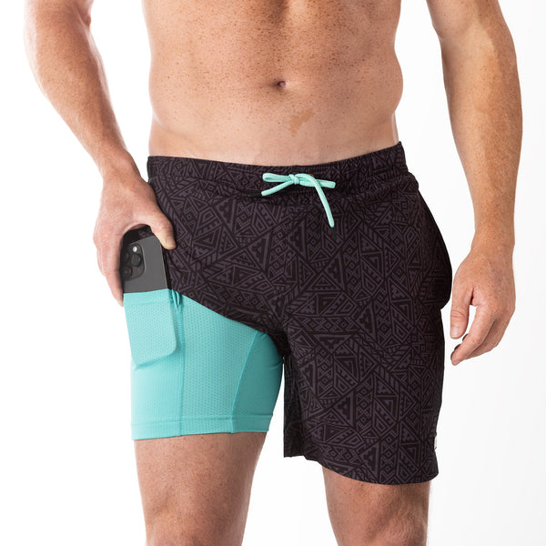 Compression Lined 7" Swim Trunks - Tribe Quest