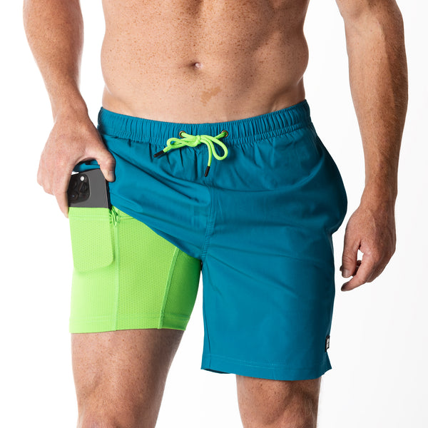Compression Lined 7" Swim Trunks - Aquamarine