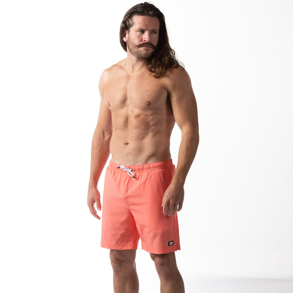 Compression Lined 7" Swim Trunks - Coral