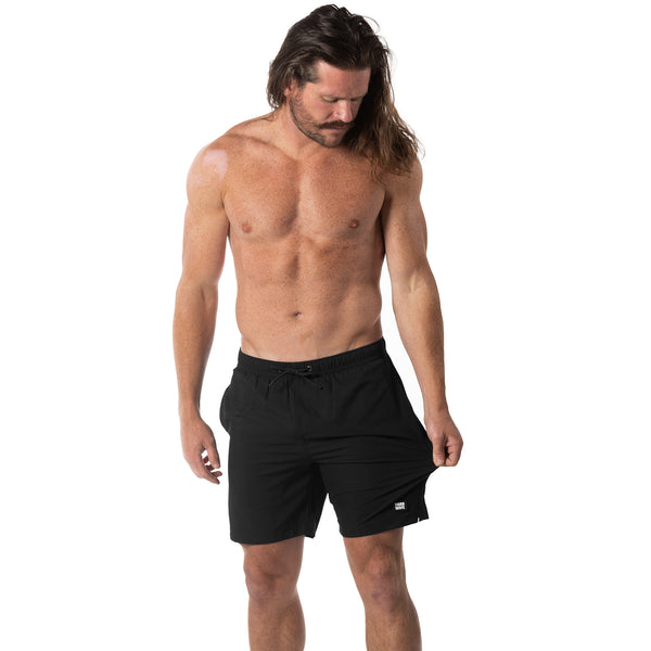 Compression Lined 7" Swim Trunks - Black