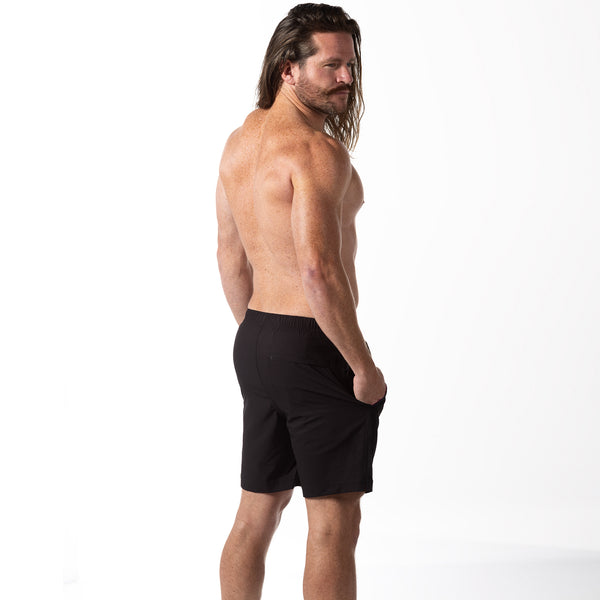 Compression Lined 7" Swim Trunks - Black/Pink