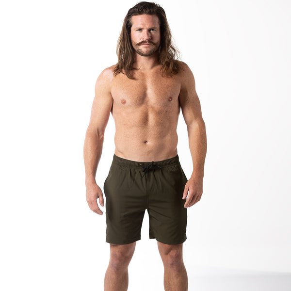 Compression Lined 7" Swim Trunks - Olive