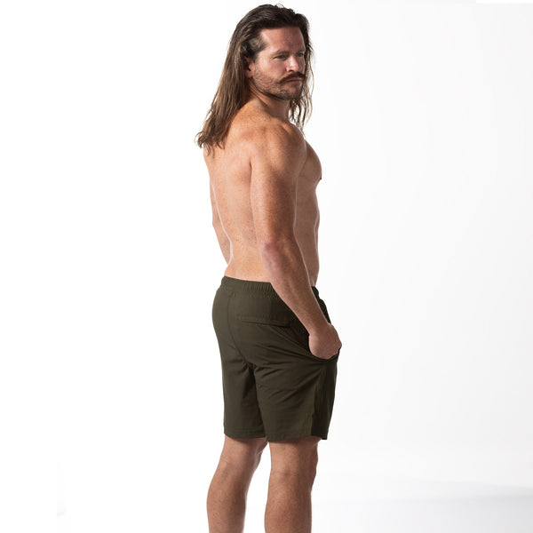 Compression Lined 7" Swim Trunks - Olive