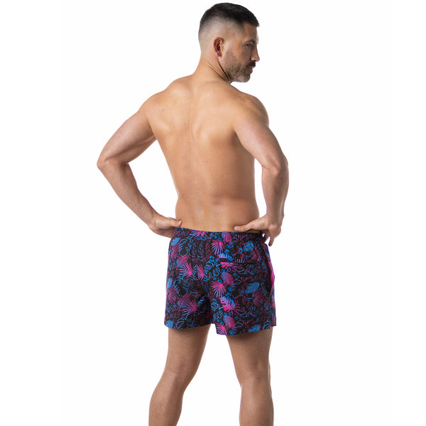 Compression Lined 3" Swim Trunks - Midnight Palms