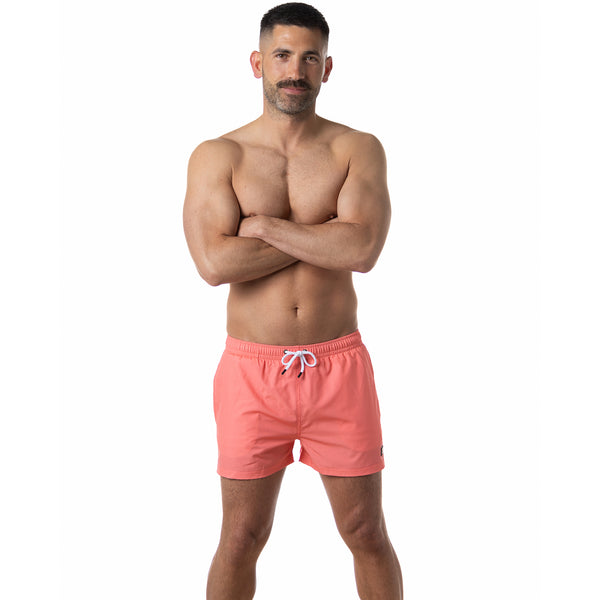 Compression Lined 3" Swim Trunks - Coral