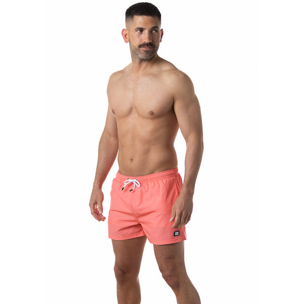 Compression Lined 3" Swim Trunks - Coral