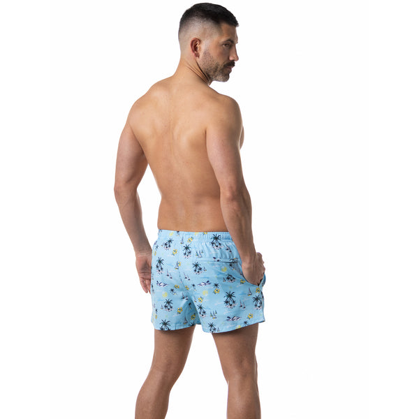 Compression Lined 3" Swim Trunks - Coastal Vibes