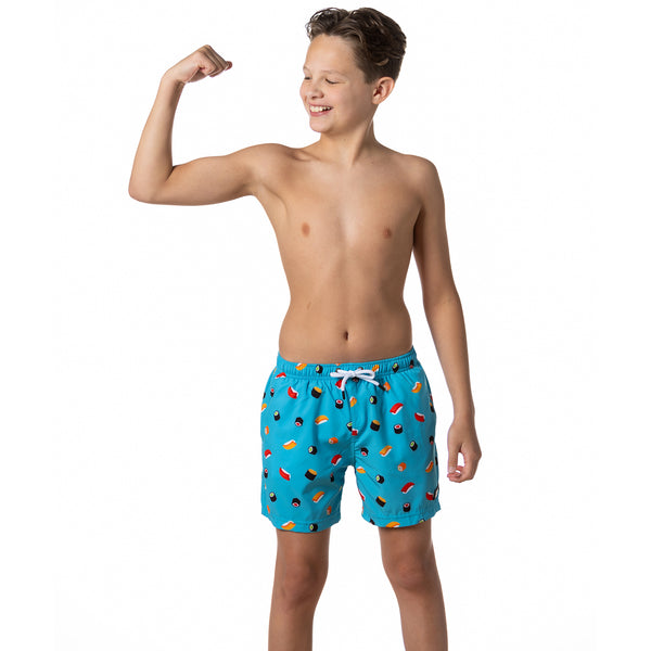 Compression Lined Boys Swim Trunks - Sushi