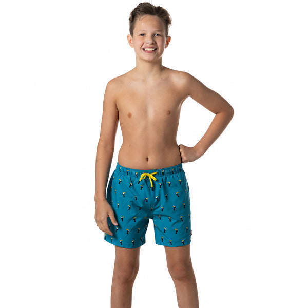 Compression Lined Boys Swim Trunks - Toucans