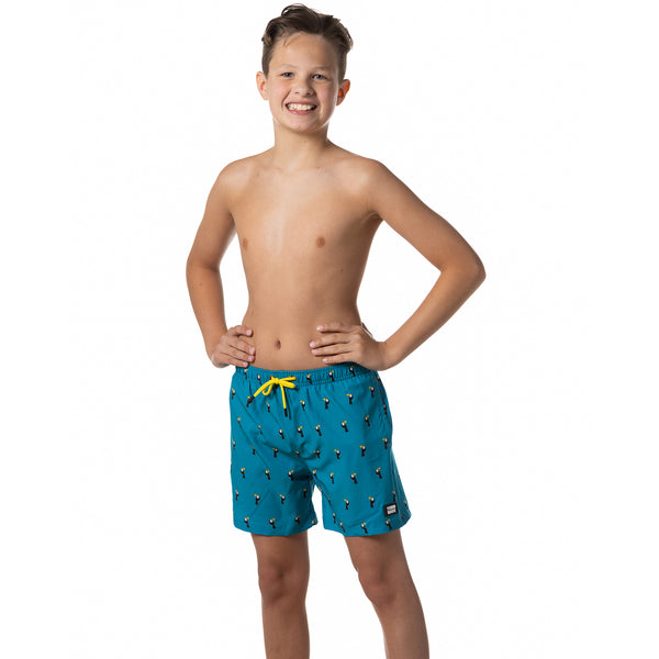 Compression Lined Boys Swim Trunks - Toucans