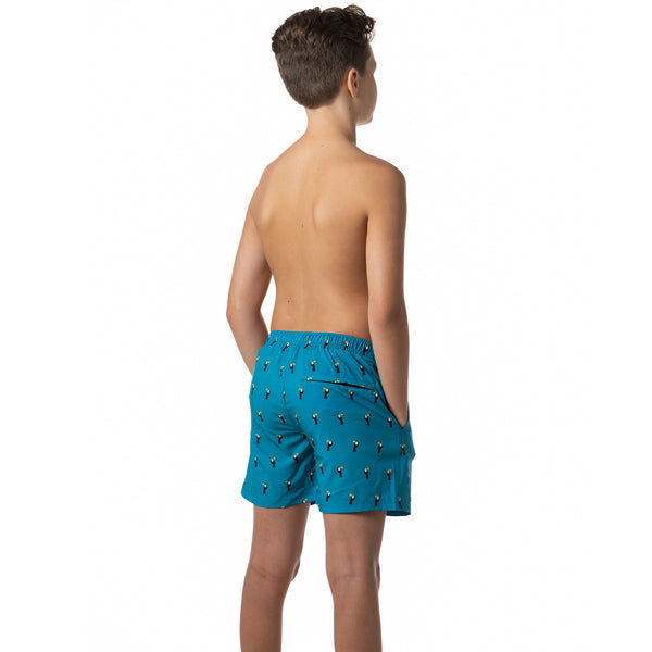 Compression Lined Boys Swim Trunks - Toucans