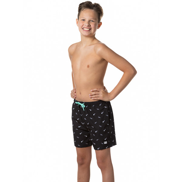 Compression Lined Boys Swim Trunks - Fishbones