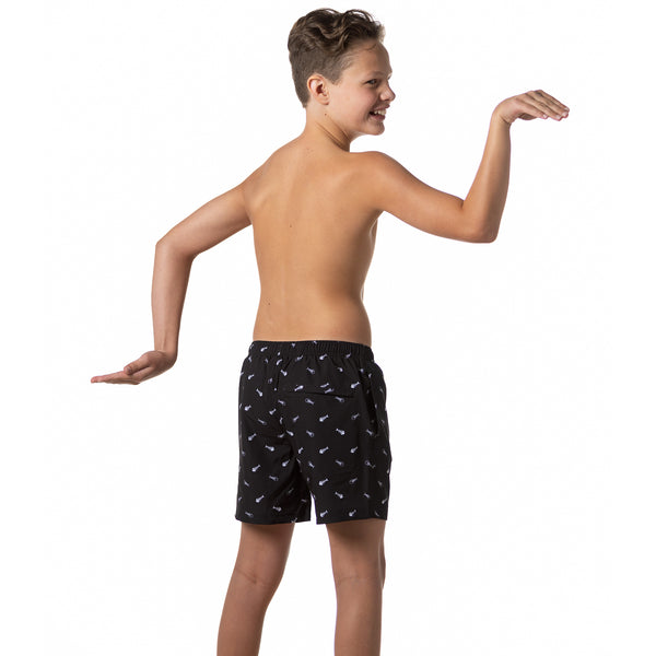 Compression Lined Boys Swim Trunks - Fishbones