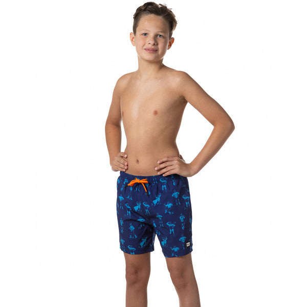 Compression Lined Boys Swim Trunks - Lucha Libre