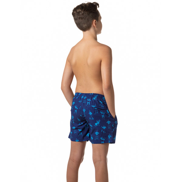 Compression Lined Boys Swim Trunks - Lucha Libre