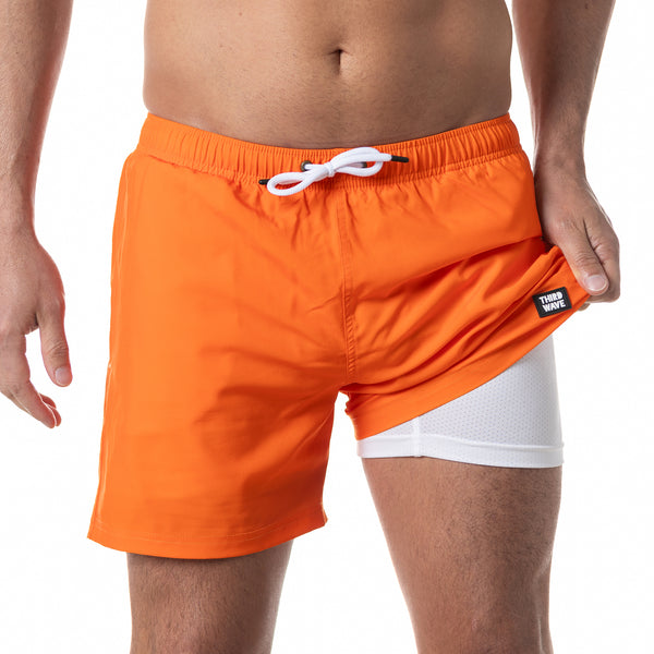 Compression Lined 5" Swim Trunks - Orange