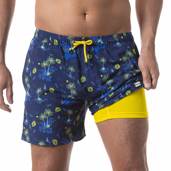 Compression Lined 5" Swim Trunks - Wave Rider
