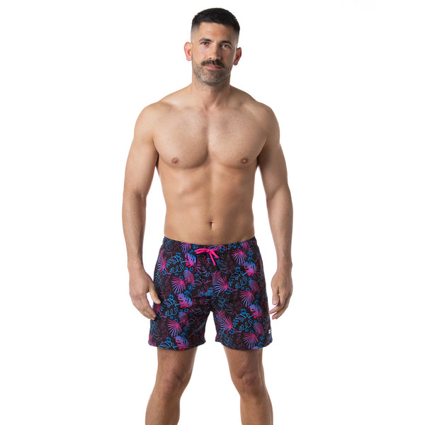 Compression Lined 5" Swim Trunks - Midnight Palms