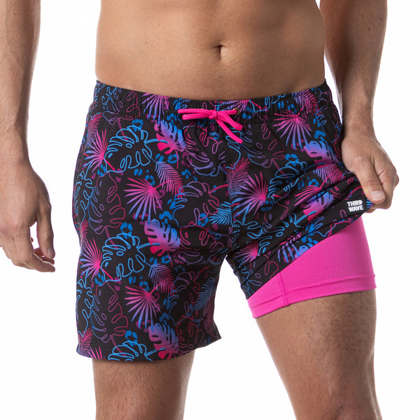 Compression Lined 5" Swim Trunks - Midnight Palms