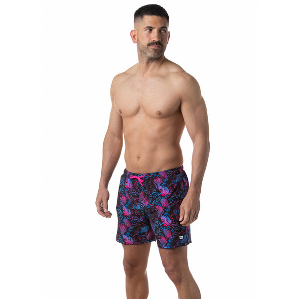 Compression Lined 5" Swim Trunks - Midnight Palms