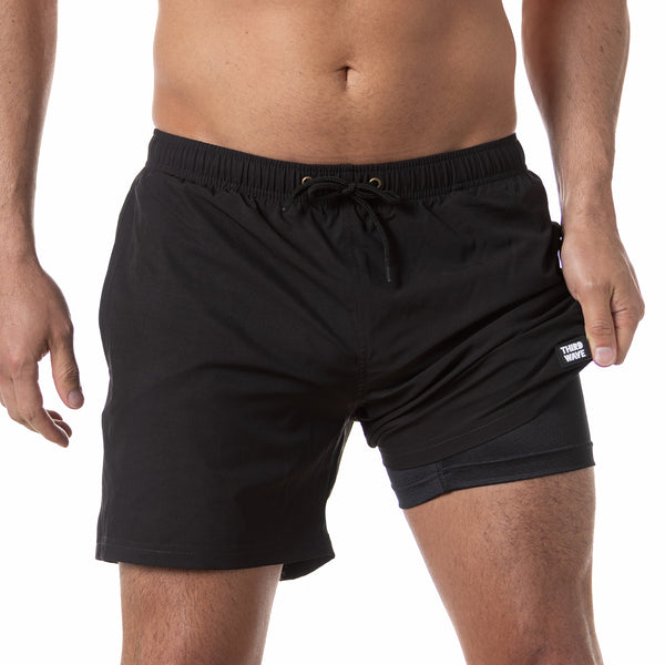 Compression Lined 5" Swim Trunks - Black