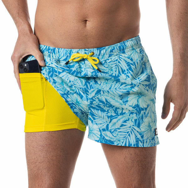 Compression Lined 3" Swim Trunks - Aloha