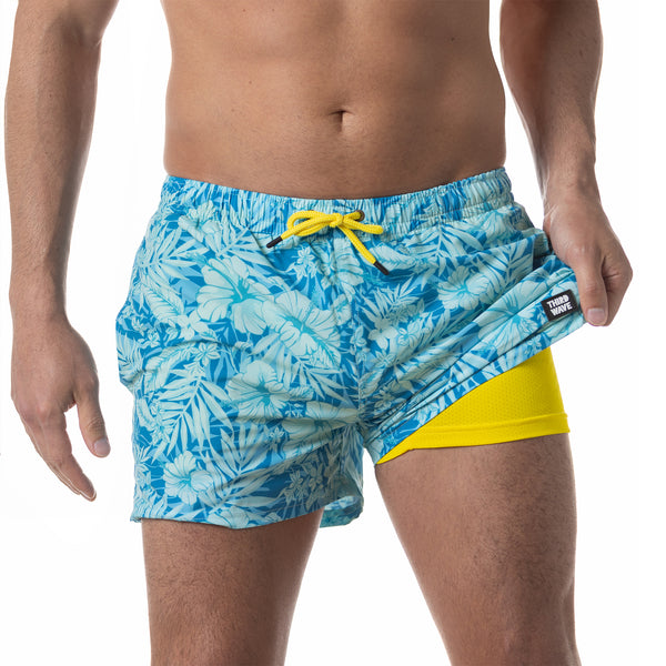 Compression Lined 3" Swim Trunks - Aloha