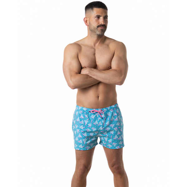 Compression Lined 3" Swim Trunks - Peach Pit