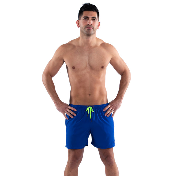 Mesh Lined 5" Swim Trunks - Blue