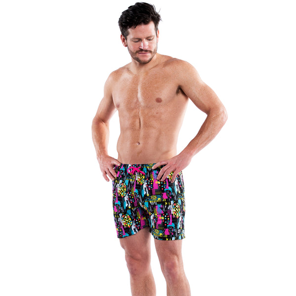 Mesh Lined 5" Swim Trunks - Pineapple Power