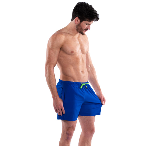 Mesh Lined 5" Swim Trunks - Blue