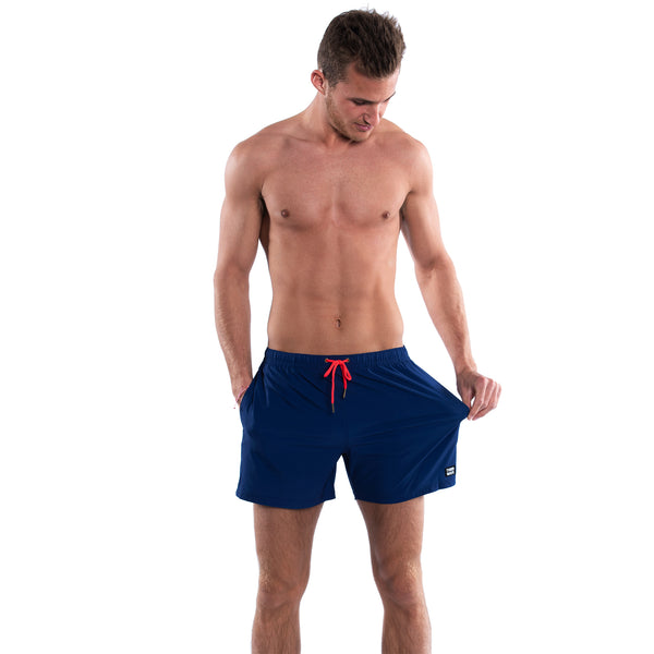 Mesh Lined 5" Swim Trunks - Navy Blue