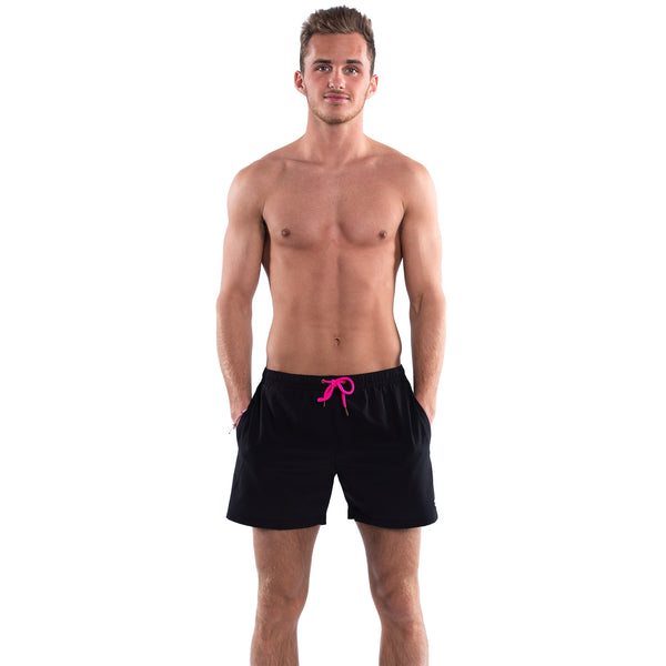 Mesh Lined 5" Swim Trunks - Black