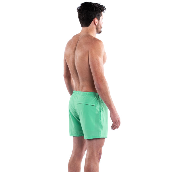 Mesh Lined 5" Swim Trunks - Caribbean Green