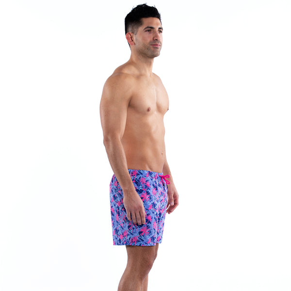 Mesh Lined 5" Swim Trunks - Tasty Waves
