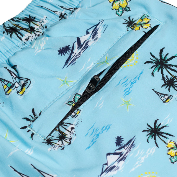 Compression Lined 3" Swim Trunks - Coastal Vibes
