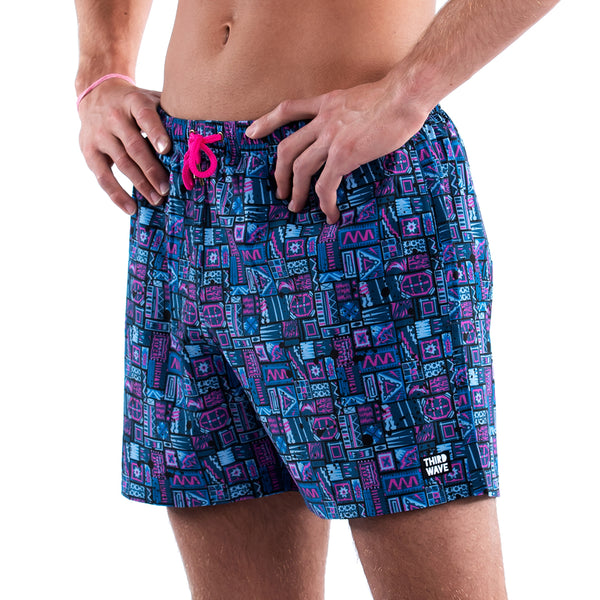 Mesh Lined 5" Swim Trunks - Concrete Jungle