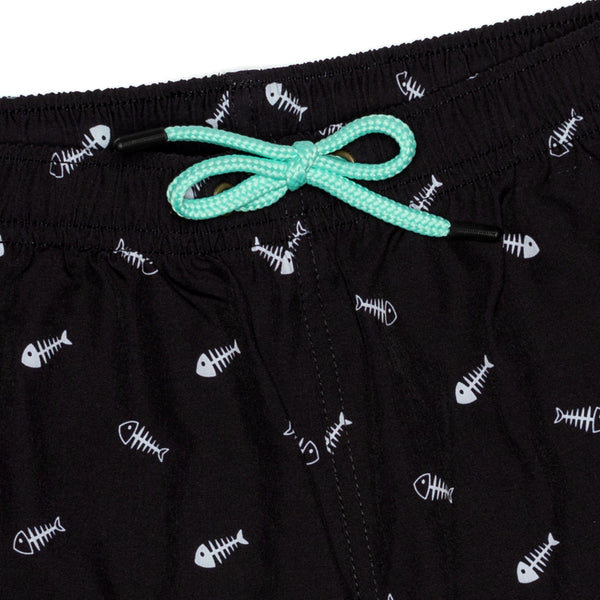 Compression Lined Boys Swim Trunks - Fishbones