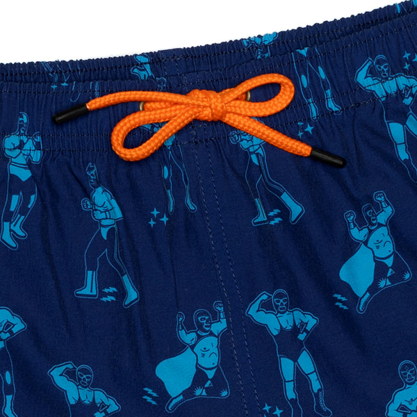 Compression Lined Boys Swim Trunks - Lucha Libre