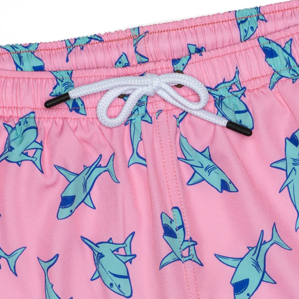 Compression Lined Boys Swim Trunks - Shark Attack