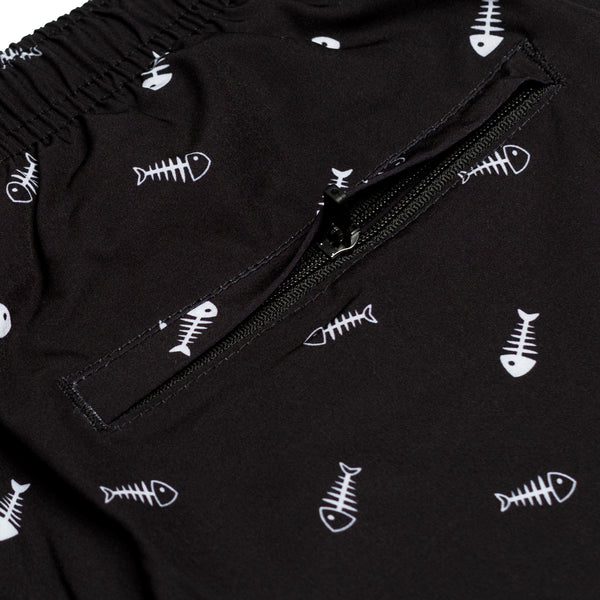 Compression Lined Boys Swim Trunks - Fishbones