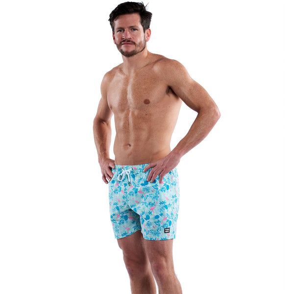 Compression Lined 5" Swim Trunks - Miami Palms