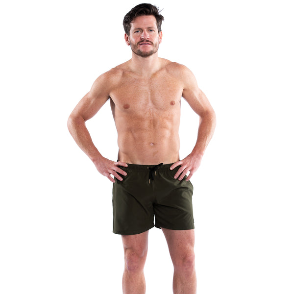 Mesh Lined 5" Swim Trunks - Olive