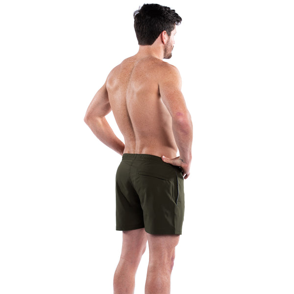 Mesh Lined 5" Swim Trunks - Olive
