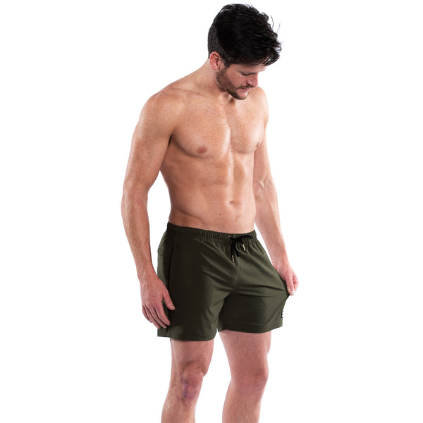 Mesh Lined 5" Swim Trunks - Olive