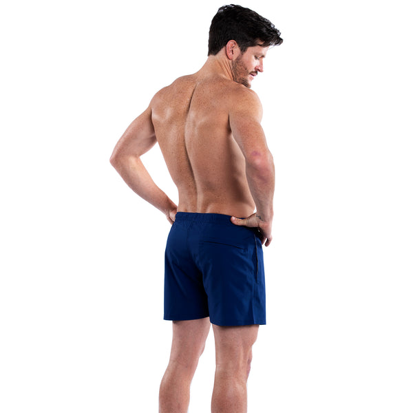 Mesh Lined 5" Swim Trunks - Navy Blue