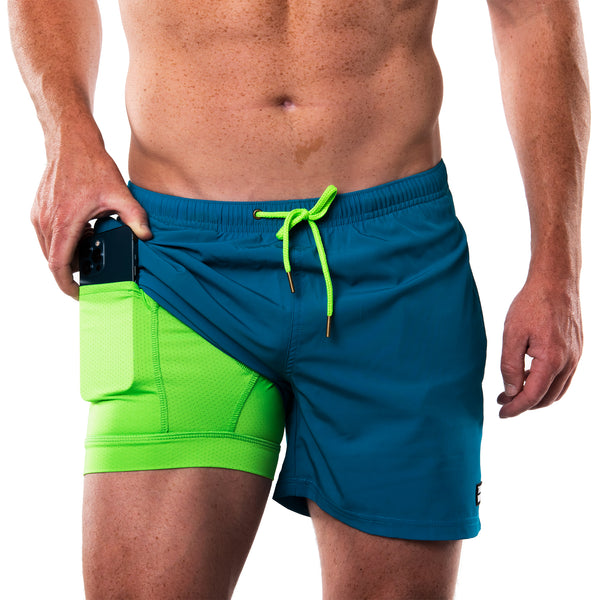 Compression Lined 5" Swim Trunks - Aquamarine