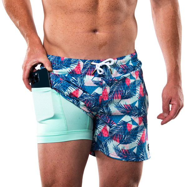Compression Lined 5" Swim Trunks - Island Legend
